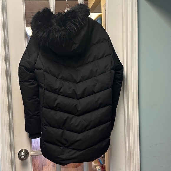 Arctic Expedition Curved Hem Down black Parka - Picture 2 of 7